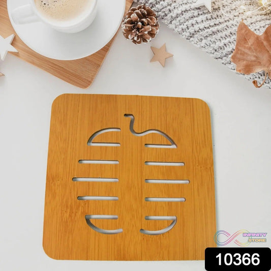 Square Bamboo Wood Table Place mat Hot Pot Cup Mat Tea Coaster(14×14 Cm / 1 Pc) - infinityexculsivestore.com