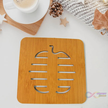 Square Bamboo Wood Table Place mat Hot Pot Cup Mat Tea Coaster(14×14 Cm / 1 Pc) - infinityexculsivestore.com