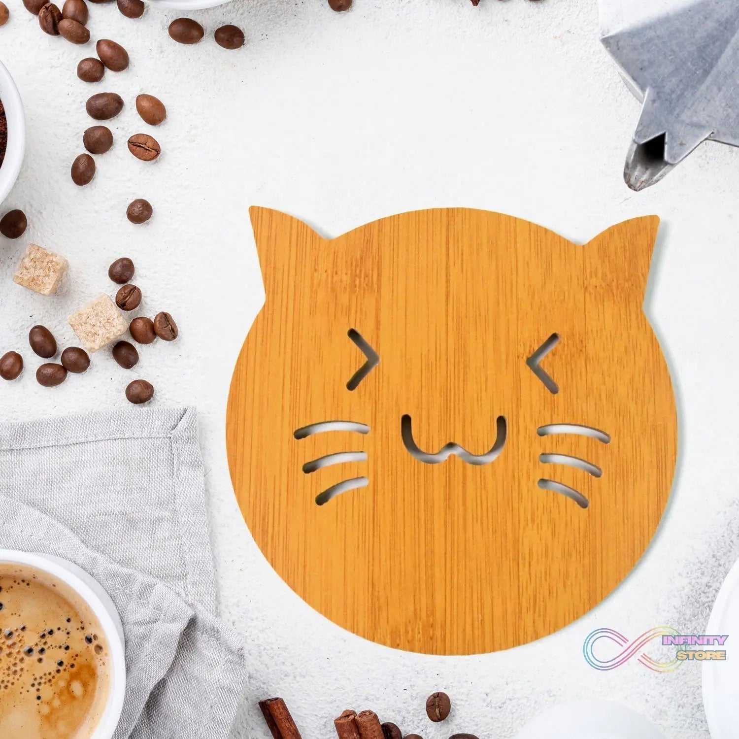 Square Bamboo Wood Table Place mat Hot Pot Cup Mat Tea Coaster(14×14 Cm / 1 Pc) - infinityexculsivestore.com