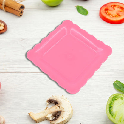 Square Plastic Dinner Plate Snacks / Breakfast, Restaurant Serving Trays Home School Coffee Hotel Kitchen Office (8 Pcs Set) - infinityexculsivestore.com