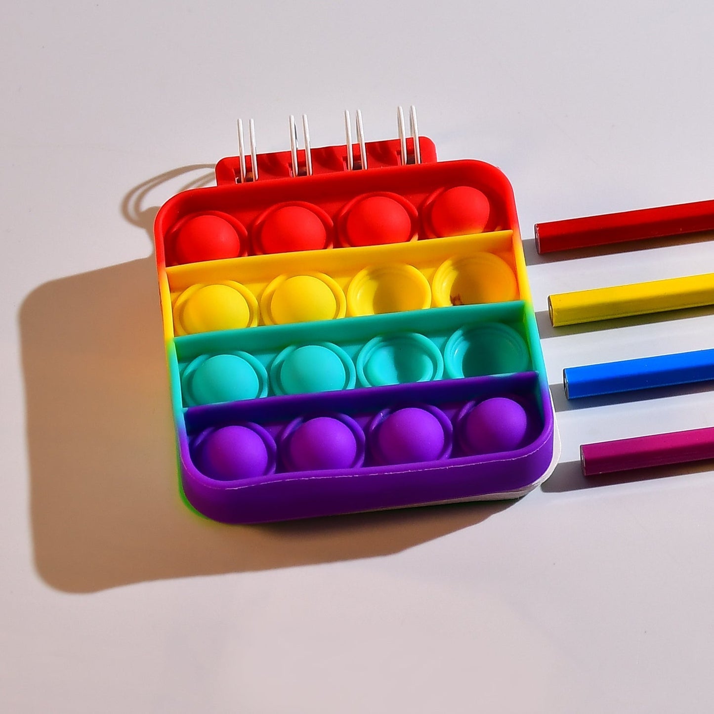 Square Pop it Fidget Spiral Notebook Bubble Push Pop Fidget Silicon Toy Book Stress Relief Anxiety School Stationery Notebook. - infinityexculsivestore.com