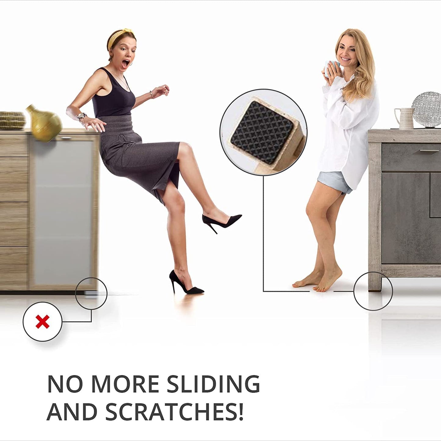 Square Self Adhesive Door, Wardrobe Furniture Feet Pad (Pack of 1pc). - infinityexculsivestore.com