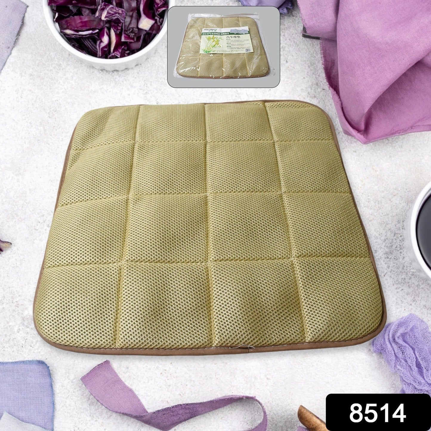 Square Shaped Bamboo Charcoal Filled Car Auto Seat Cushion Mat Cover - infinityexculsivestore.com