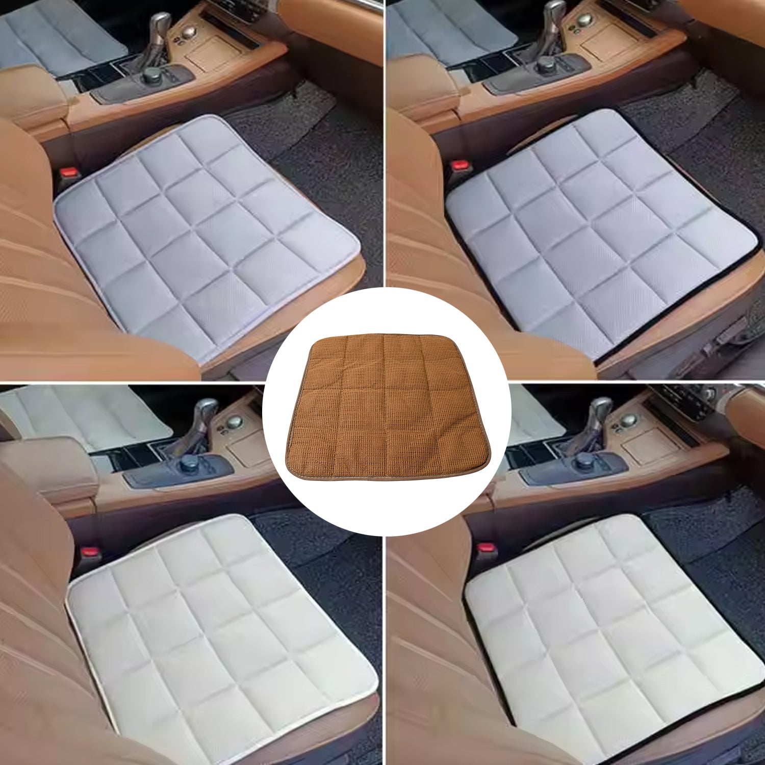 Square Shaped Bamboo Charcoal Filled Car Auto Seat Cushion Mat Cover - infinityexculsivestore.com