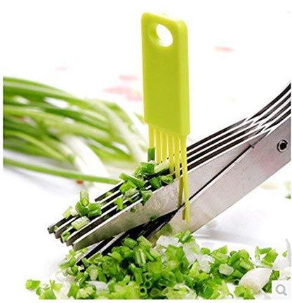 Stainless Steel 5 - Blade Herb Scissors - infinityexculsivestore.com
