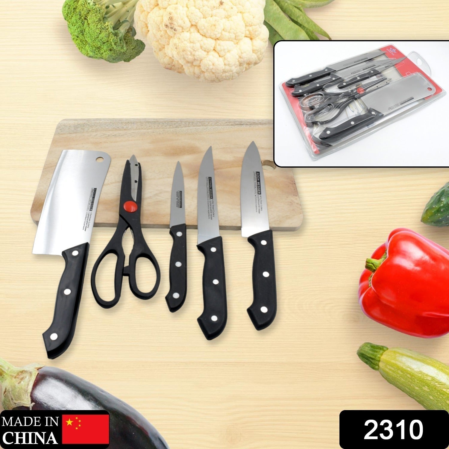 Stainless Steel 6 Piece Kitchen Knife Knives Set For Home Restaurant - infinityexculsivestore.com