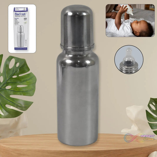 Stainless Steel Baby Feeding Bottle, Milk Feeding (250 ML) - infinityexculsivestore.com