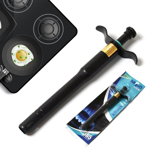 Stainless Steel Black Gas Lighter for Kitchen Gas Stove, Long Lasting, Unbreakable Lighters for Gas Stoves, Restaurants & Kitchen (1 Pc) - infinityexculsivestore.com