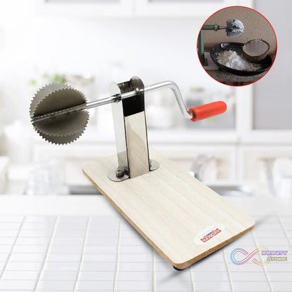 Stainless Steel Coconut Scraper with Wooden Base (1 Pc) - infinityexculsivestore.com