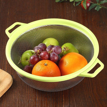 Stainless Steel Colander with Handle - Large Metal Mesh Basket Strainer (1 pc) - infinityexculsivestore.com