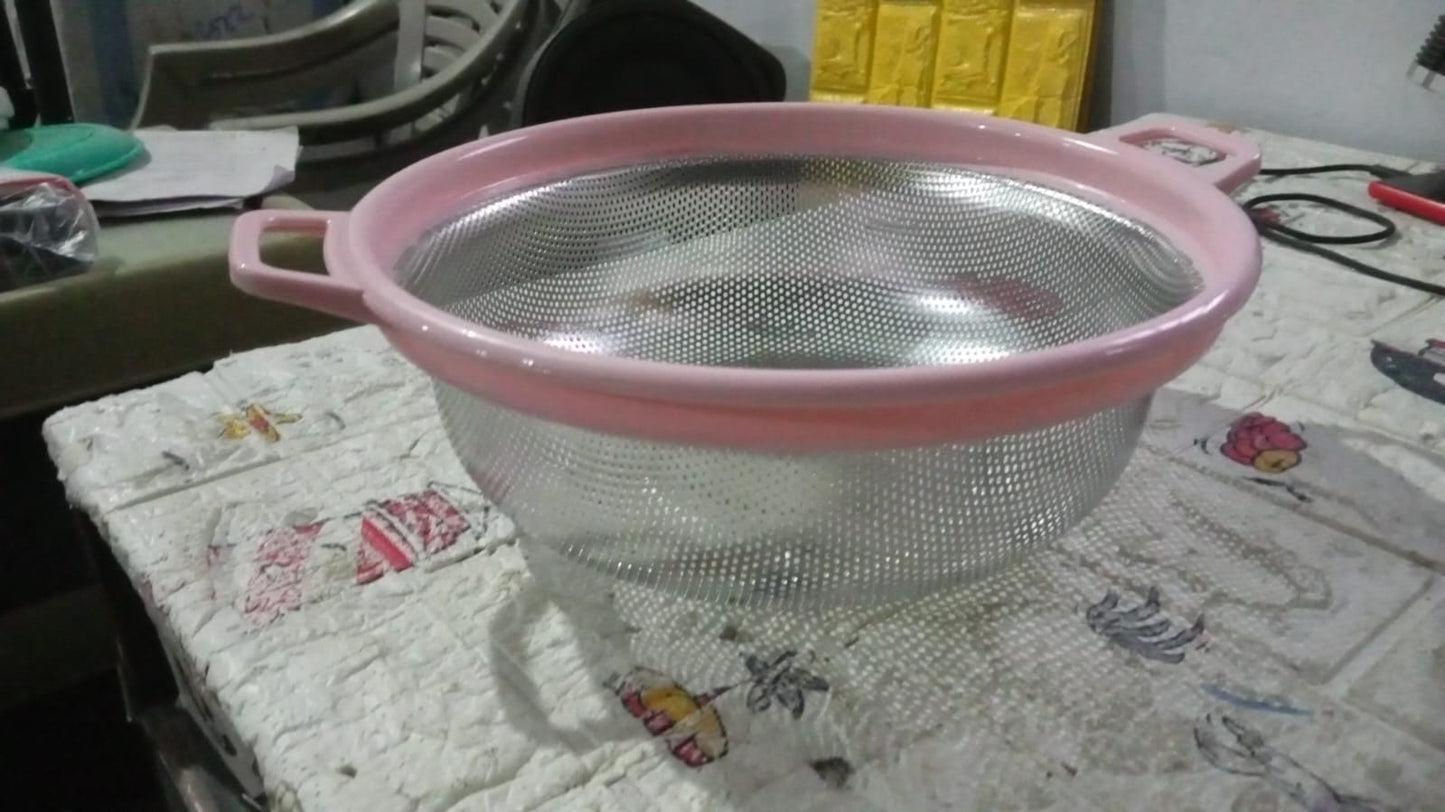 Stainless Steel Colander with Handle - Large Metal Mesh Basket Strainer (1 pc) - infinityexculsivestore.com