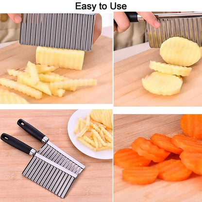 Stainless Steel Crinkle Cutter Knife for Salad and Vegetables - infinityexculsivestore.com