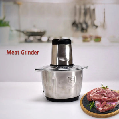 Stainless Steel Electric Meat Grinders with Bowl Heavy for Kitchen Food Chopper, Meat, Vegetables, Onion , Garlic Slicer Dicer, Fruit & Nuts Blender (3L) - infinityexculsivestore.com