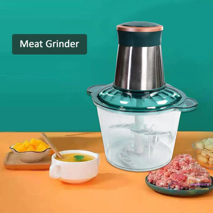 Stainless steel electric grinder with bowl for meat and vegetable chopping