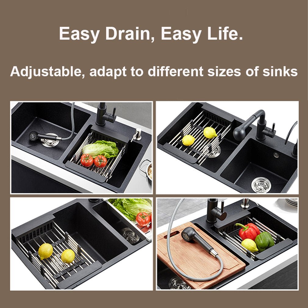Stainless Steel Expandable Kitchen Sink Dish Drainer - infinityexculsivestore.com