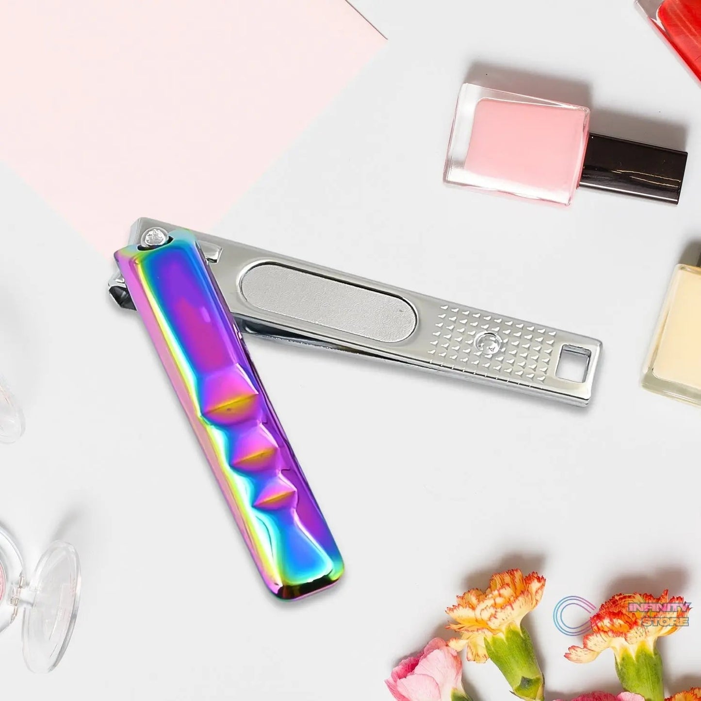 Stainless Steel Folding Portable Large Nail Clippers with Nail File (1 Pc / Mix Design) - infinityexculsivestore.com