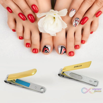 Stainless Steel Folding Portable Large Nail Clippers with Nail File (1 Pc / Mix Design) - infinityexculsivestore.com