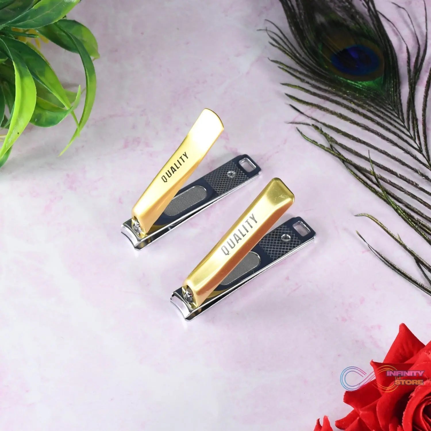 Stainless Steel Folding Portable Large Nail Clippers with Nail File (1 Pc / Mix Design) - infinityexculsivestore.com