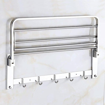 Stainless Steel Folding Towel Rack Cum Towel Bar 18 Inch - infinityexculsivestore.com