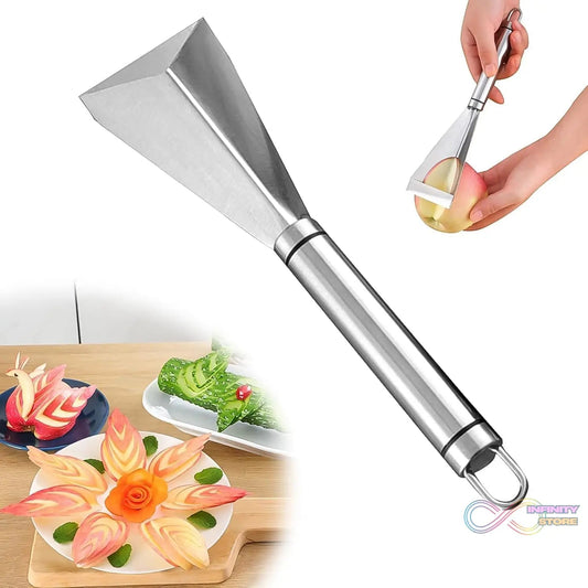 Stainless Steel Fruit Carving Knife - V Shape Channel Knife Tool (1 Pc) - infinityexculsivestore.com