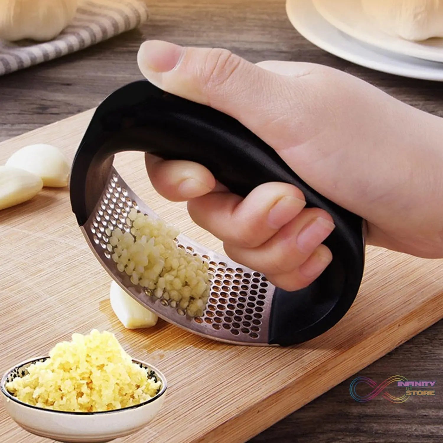 Stainless Steel Garlic Press Crusher for Kitchen - infinityexculsivestore.com