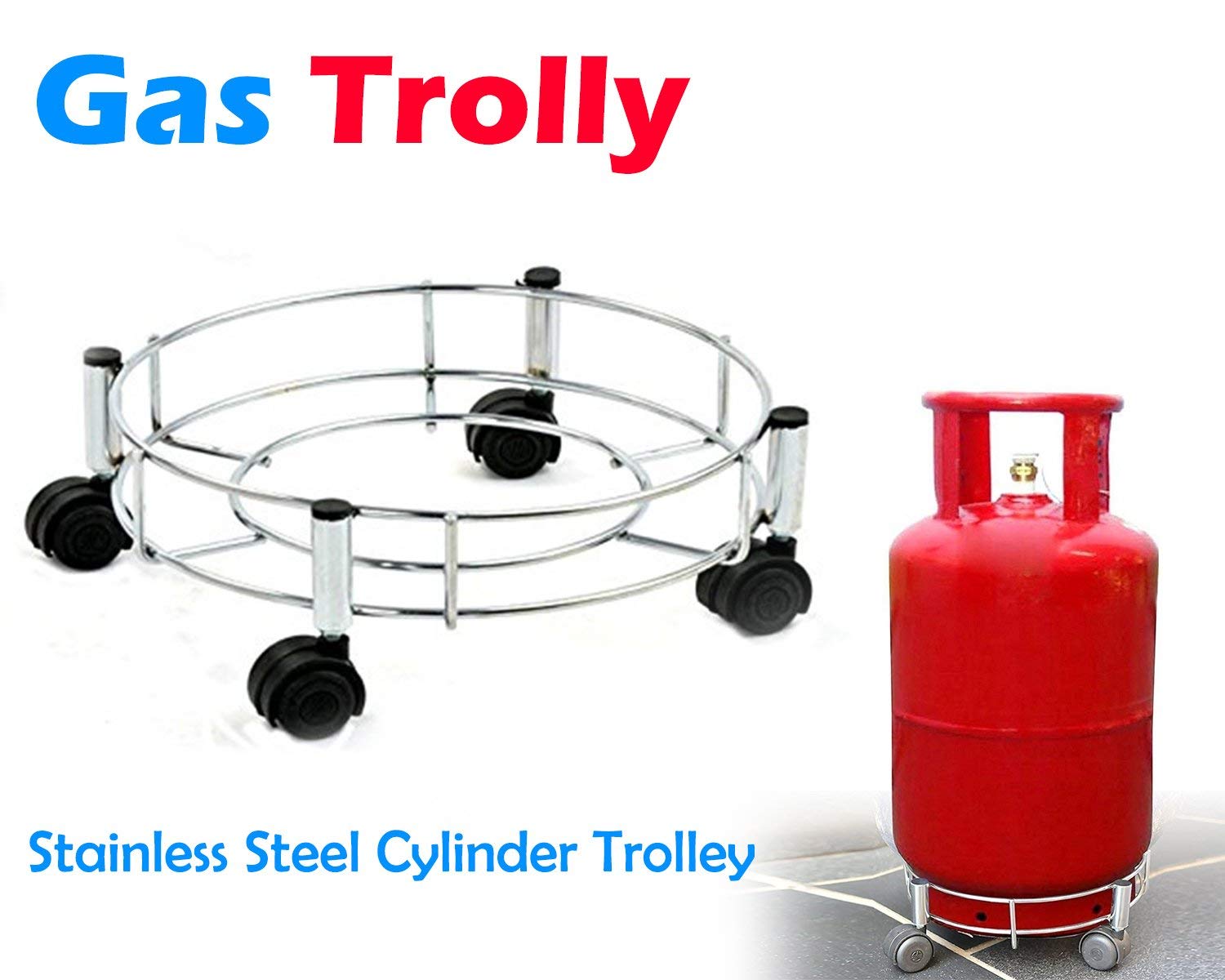 Stainless Steel Gas Cylinder Trolley - infinityexculsivestore.com