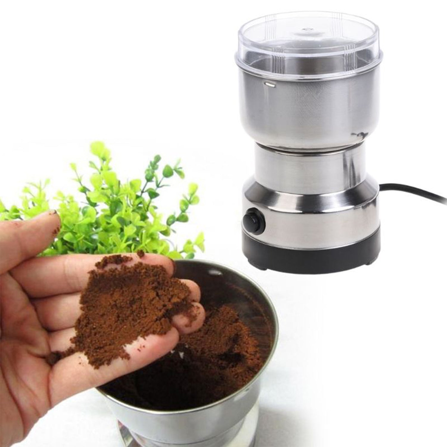 Multi - Functional Electric Stainless Steel Herbs Spices Nuts Grain Grinder with Stainless Steel Bowl, Portable Coffee Bean Seasonings Spices Mill Powder Machine Grinder Machine for Home and Office - infinityexculsivestore.com