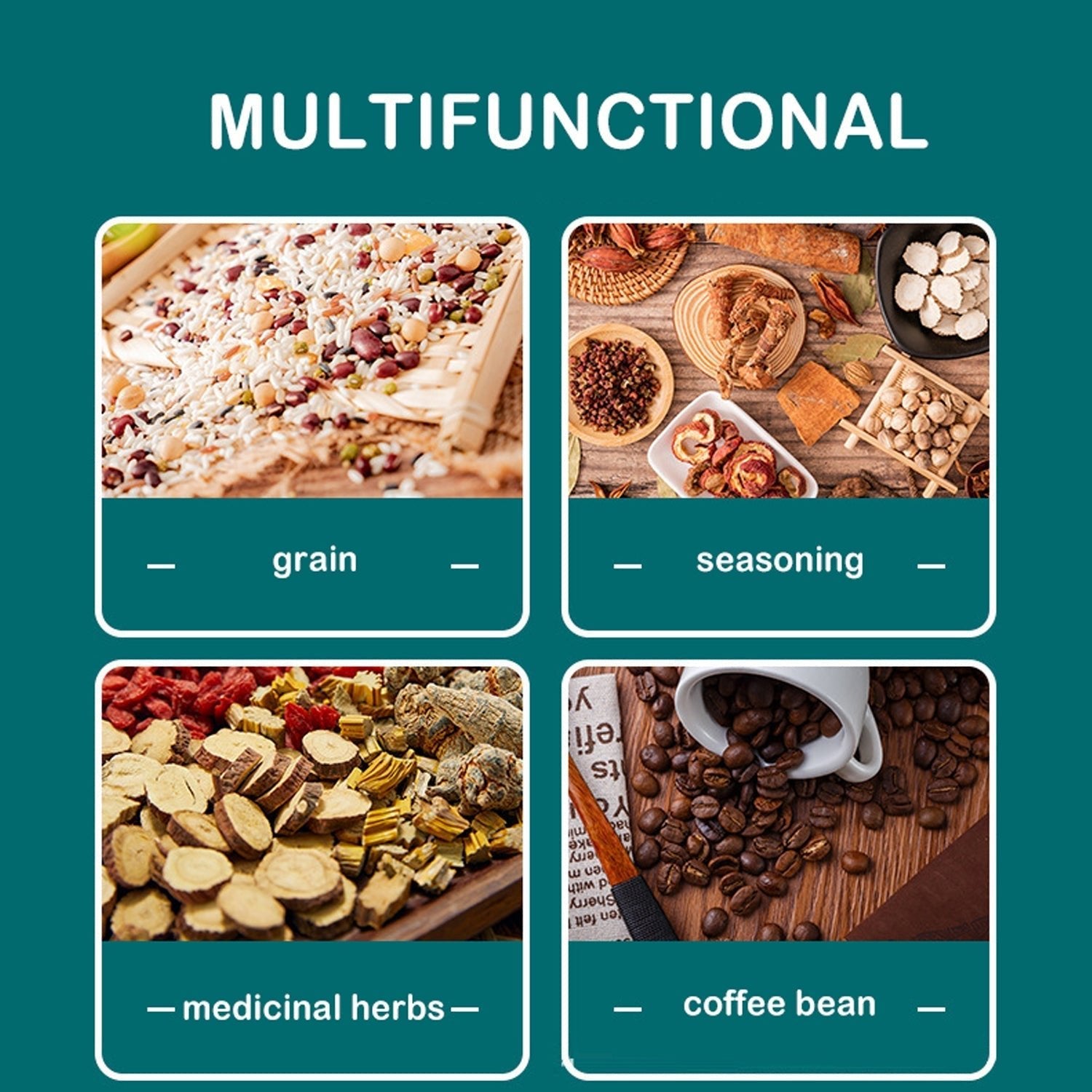 Multi - Functional Electric Stainless Steel Herbs Spices Nuts Grain Grinder with Stainless Steel Bowl, Portable Coffee Bean Seasonings Spices Mill Powder Machine Grinder Machine for Home and Office - infinityexculsivestore.com