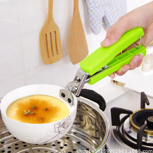 Stainless Steel Home Kitchen Anti - Scald Plate Take Bowl Dish Pot Holder - infinityexculsivestore.com