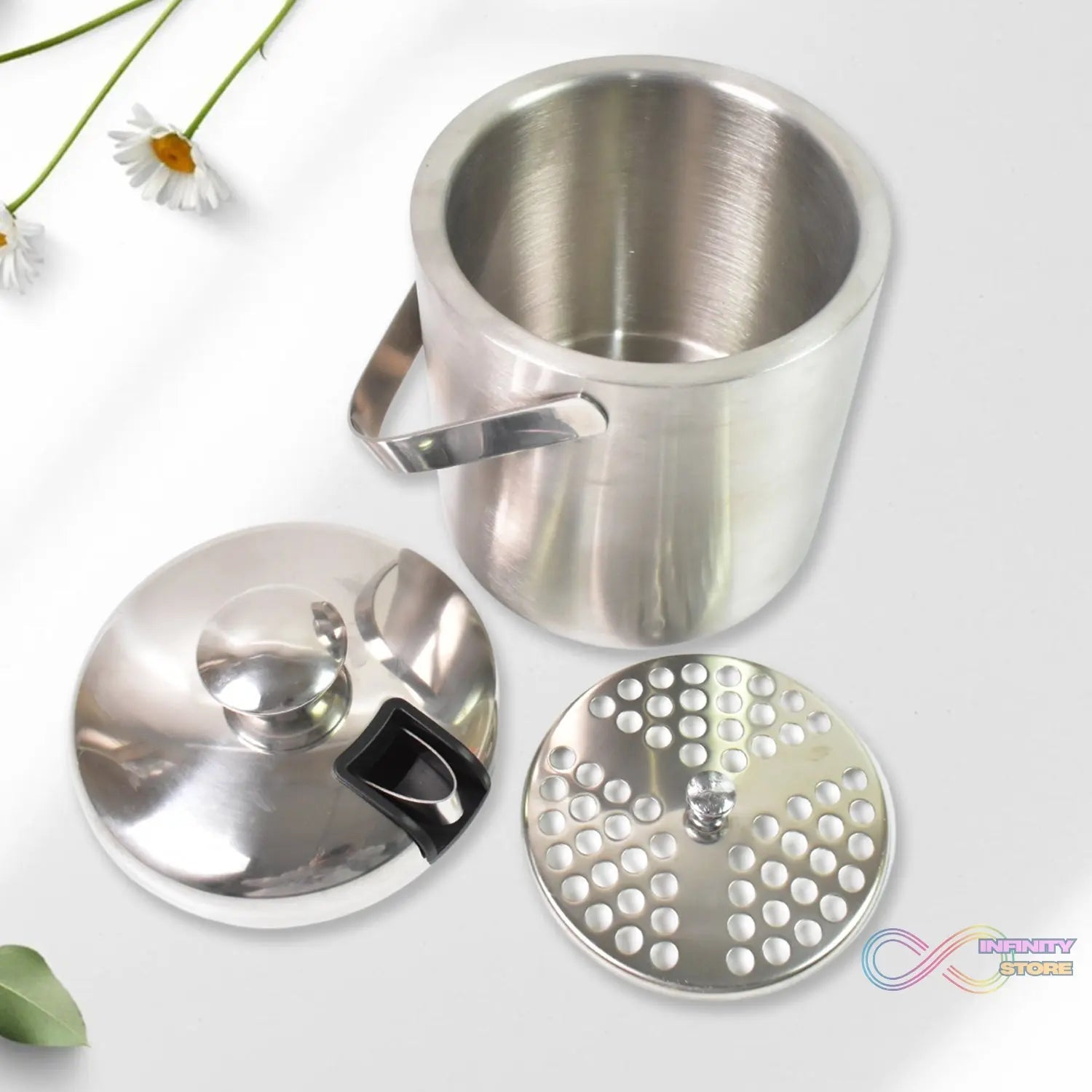 Stainless Steel Ice Buckets with Lid (1.3 Liters Approx) - infinityexculsivestore.com
