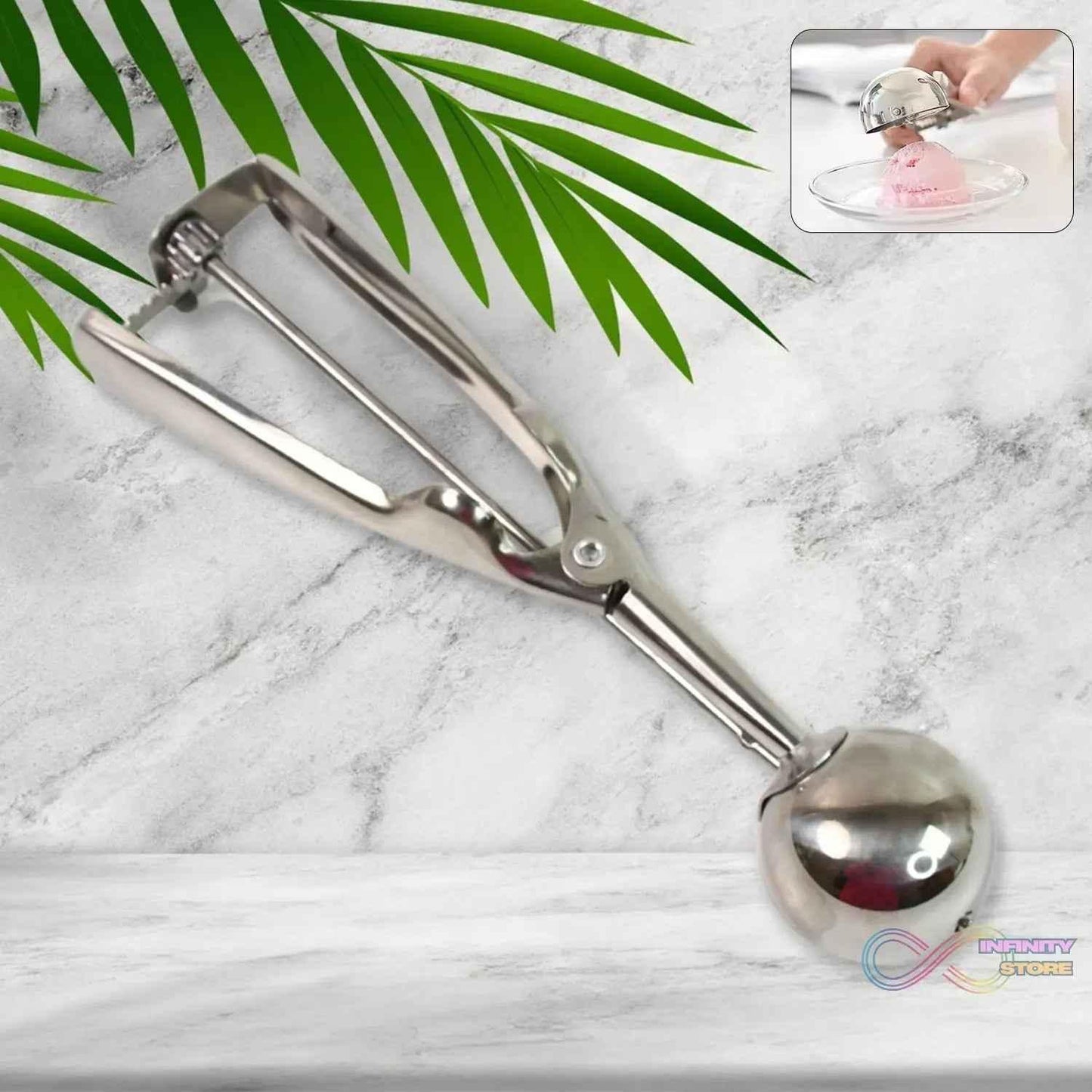 Stainless Steel Ice Cream Scoop (1 Pc) - infinityexculsivestore.com
