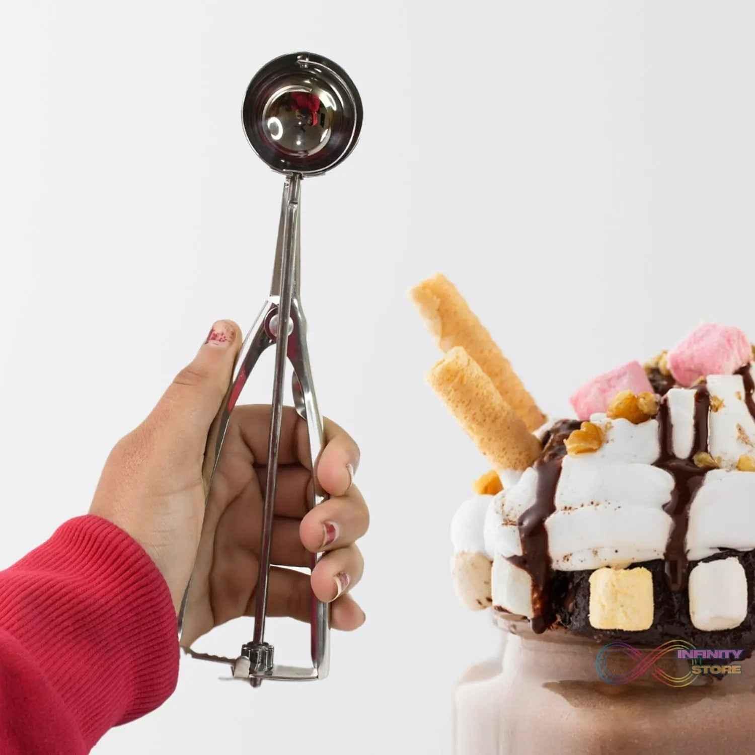 Stainless Steel Ice Cream Scoop (1 Pc) - infinityexculsivestore.com