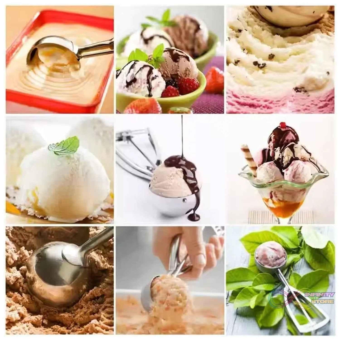 Stainless Steel Ice Cream Scoop (1 Pc) - infinityexculsivestore.com