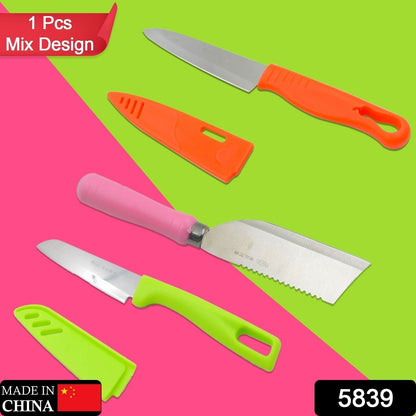 Stainless Steel Knife For Kitchen Use, Knife Set, Knife & Non - Slip Handle With Blade Cover Knife, Fruit, Vegetable,Knife Set (Mix Design 1 Pc) - infinityexculsivestore.com