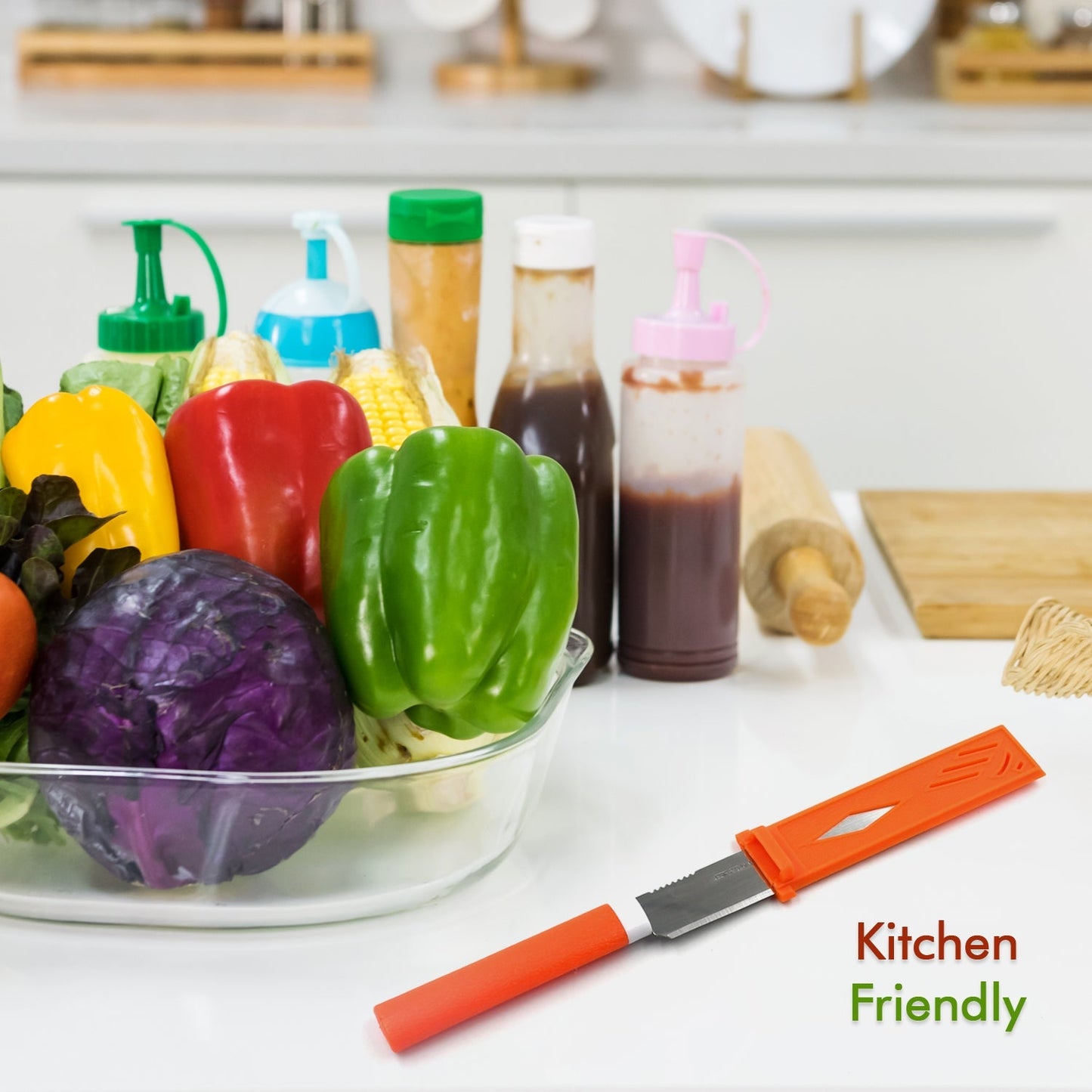 Stainless Steel Knife For Kitchen Use, Knife Set, Knife & Non - Slip Handle With Blade Cover Knife - infinityexculsivestore.com