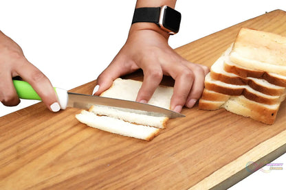 Premium knife and peeler set with convenient storage stand.