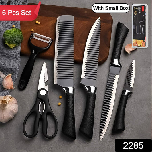 Stainless Steel Knife Set With Chef Peeler And Scissor (6 Pieces) - infinityexculsivestore.com