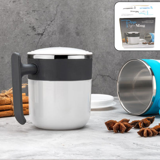 Stainless Steel Lid Cover Hot Coffee/Tea Mug Hot Insulated Double Wall Stainless Steel, Coffee and Milk Cup with Lid - Coffee Cup (1 Pc ) - infinityexculsivestore.com