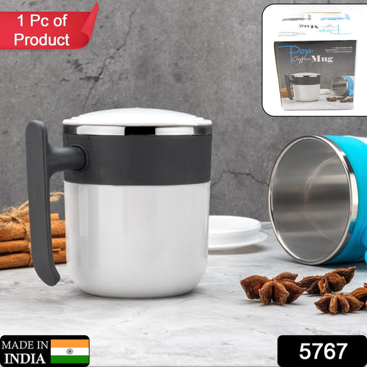 Stainless Steel Lid Cover Hot Coffee/Tea Mug Hot Insulated Double Wall Stainless Steel, Coffee and Milk Cup with Lid - Coffee Cup (1 Pc ) - infinityexculsivestore.com