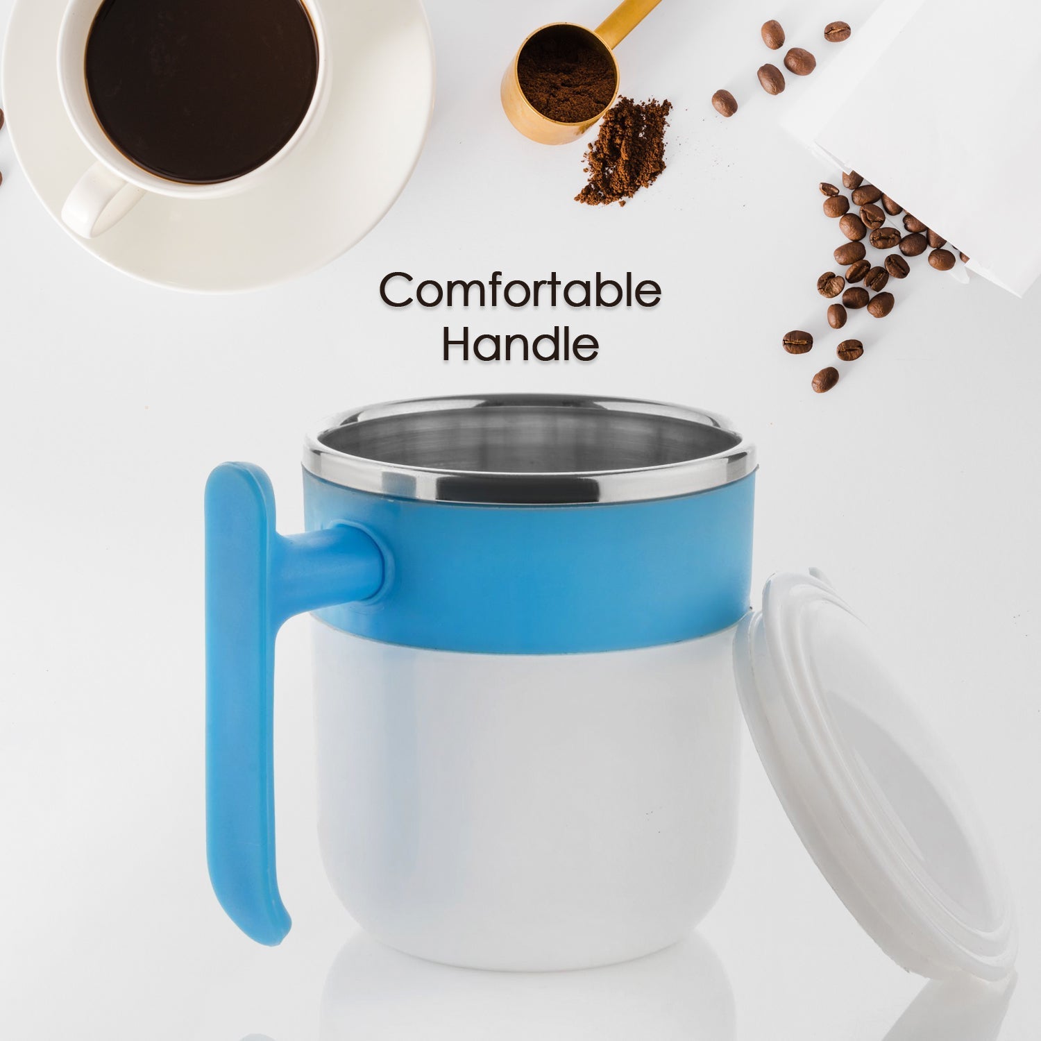 Stainless Steel Lid Cover Hot Coffee/Tea Mug Hot Insulated Double Wall Stainless Steel, Coffee and Milk Cup with Lid - Coffee Cup (1 Pc ) - infinityexculsivestore.com