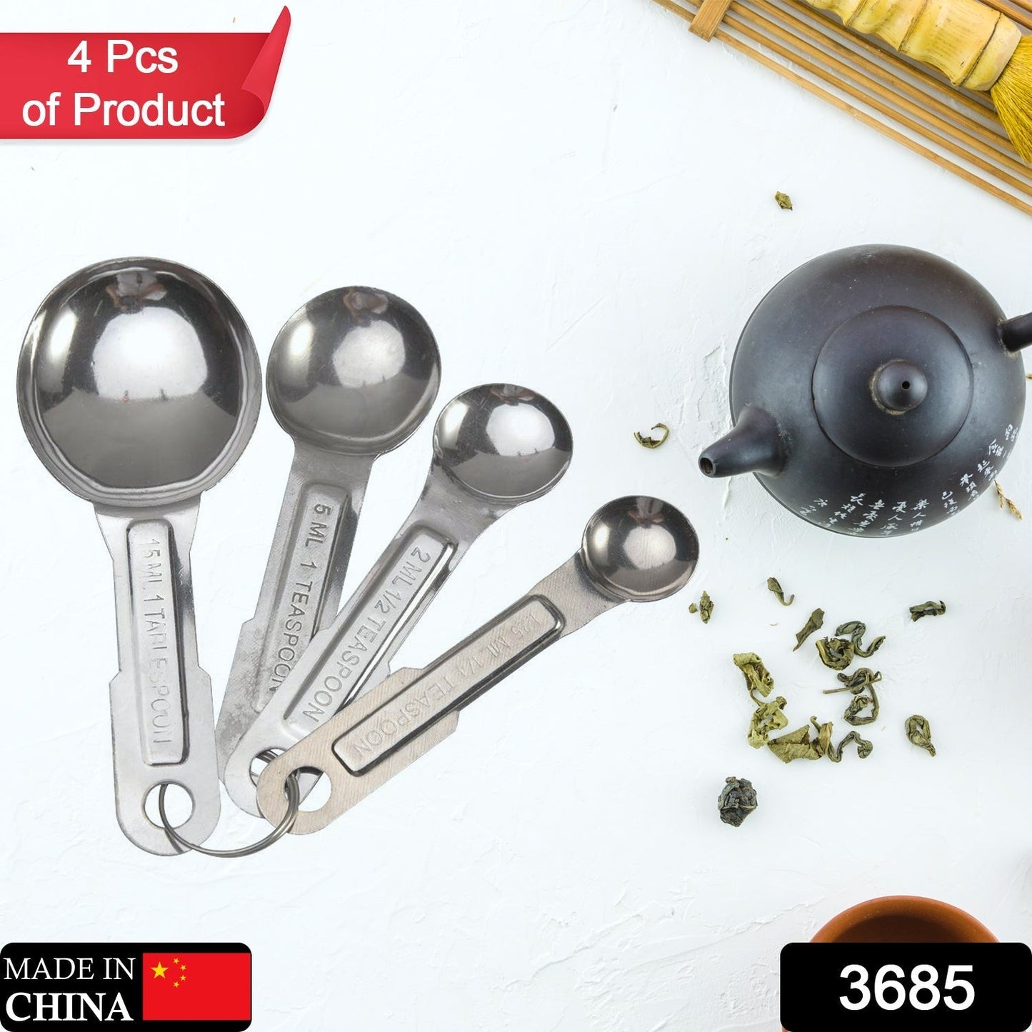 Stainless Steel Measuring Spoons Set - 4pcs, Anti - Rust for Kitchen & Baking - infinityexculsivestore.com