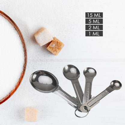 Stainless Steel Measuring Spoons Set - 4pcs, Anti - Rust for Kitchen & Baking - infinityexculsivestore.com