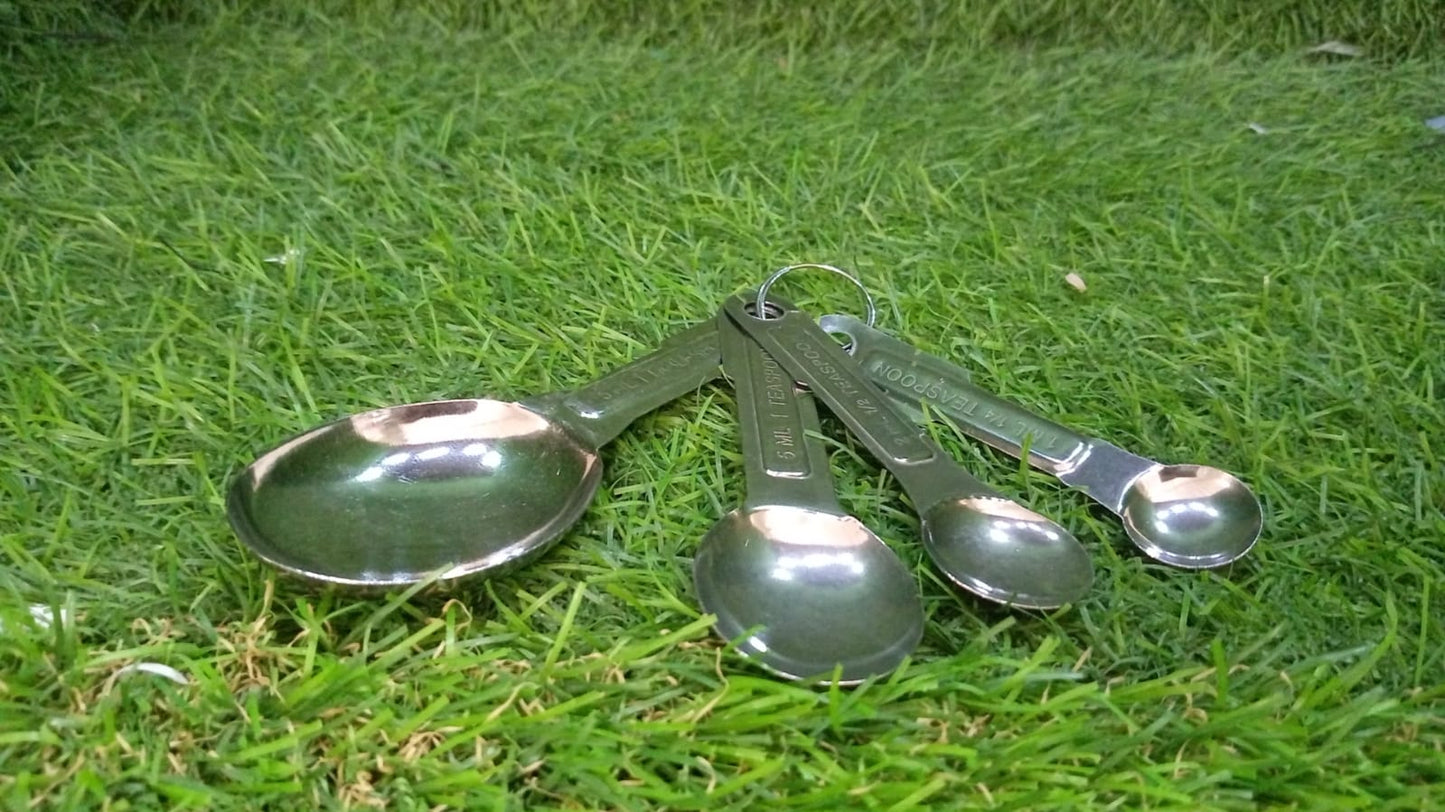 Stainless Steel Measuring Spoons Set - 4pcs, Anti - Rust for Kitchen & Baking - infinityexculsivestore.com