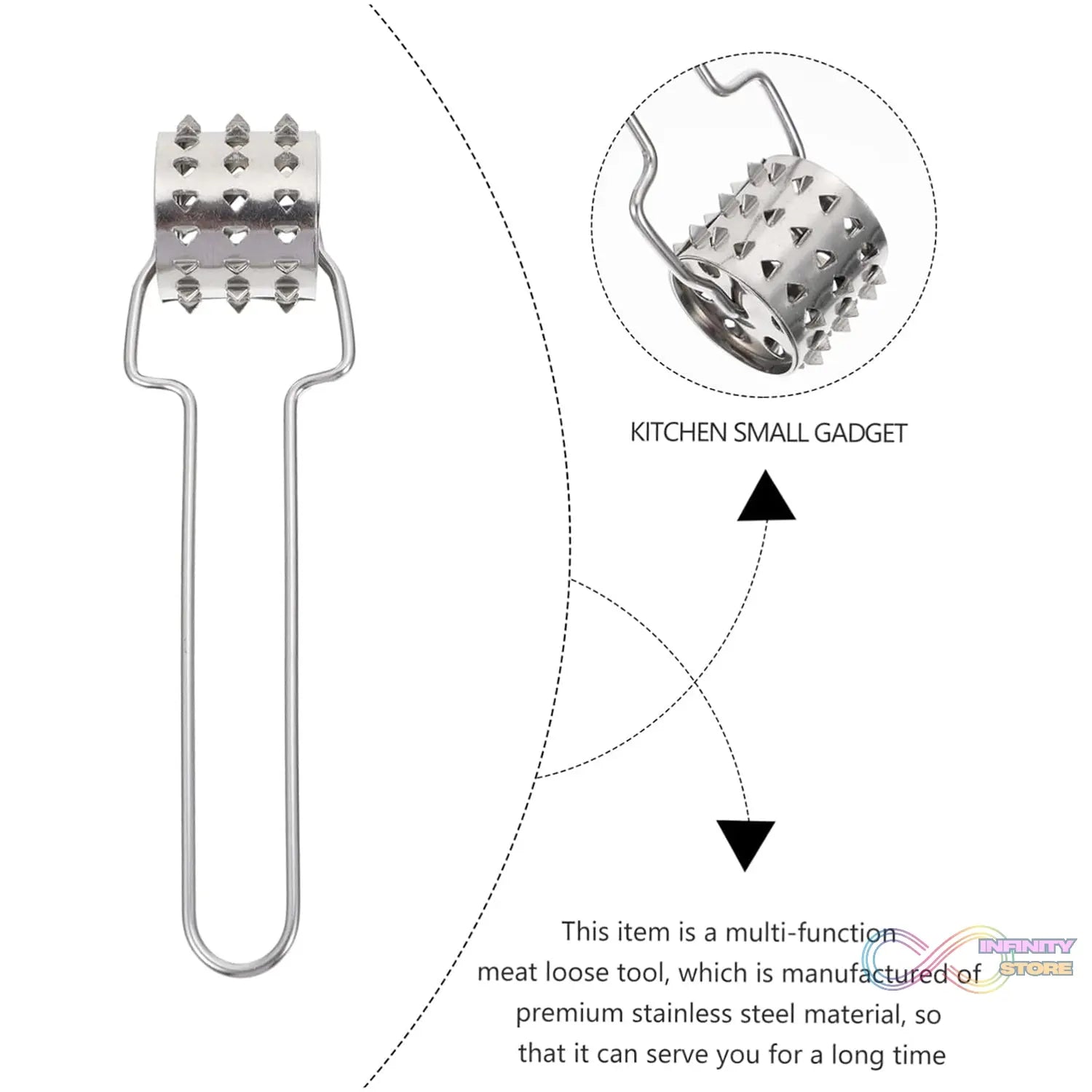 Stainless Steel Meat Tenderiser | Kitchen Multipurpose Hammer (1 Pc) - infinityexculsivestore.com