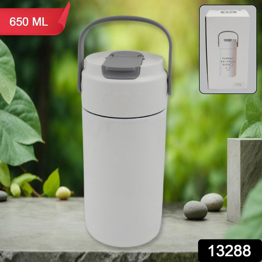 Stainless Steel Mug / Bottle Vacuum Insulated Cup With Handle, Small Cup & Straw (650 ML) - infinityexculsivestore.com
