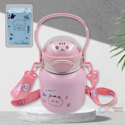 Stainless Steel Mug / Bottle Vacuum Insulated Cup With Handle & Strap (700 ML) - infinityexculsivestore.com