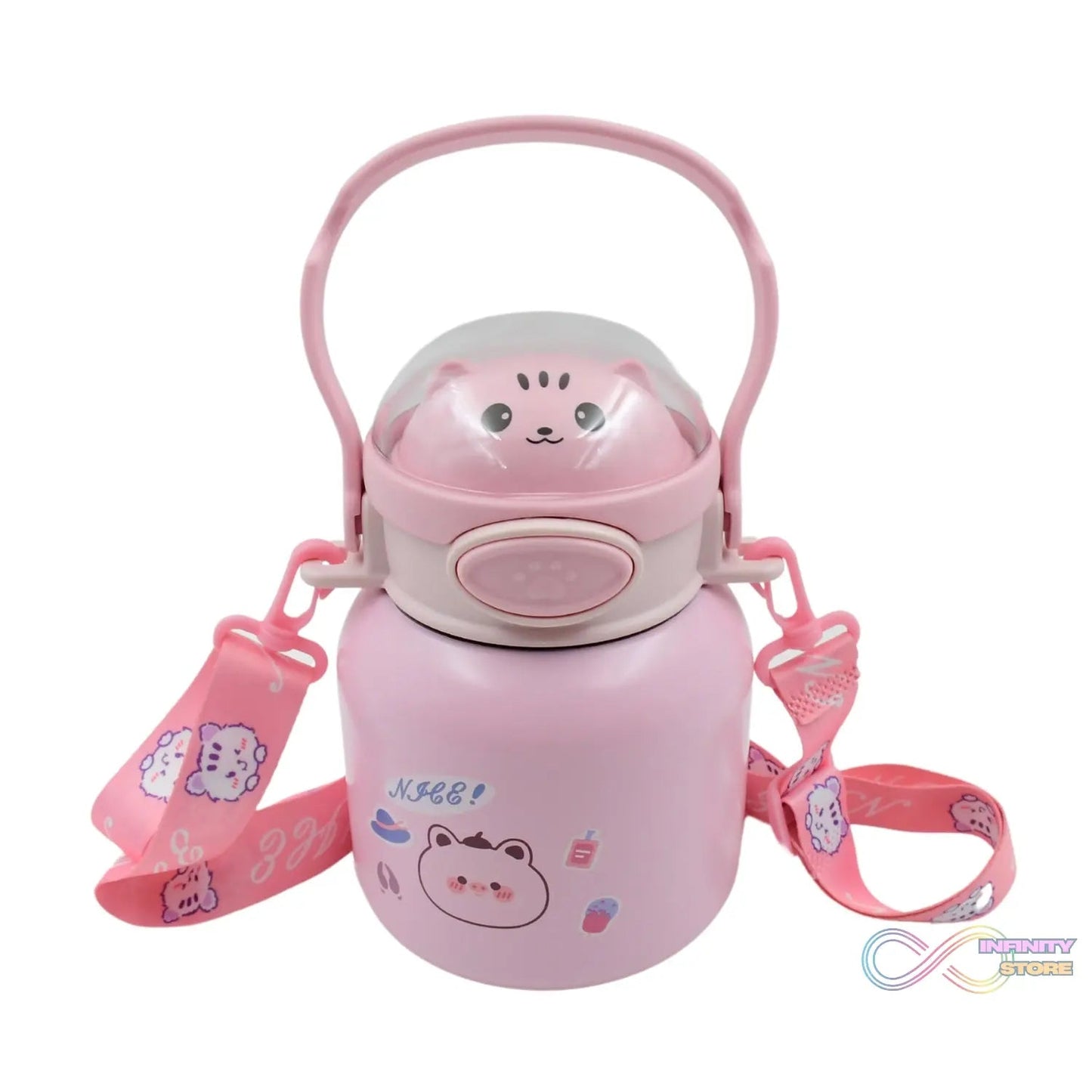 Stainless Steel Mug / Bottle Vacuum Insulated Cup With Handle & Strap (700 ML) - infinityexculsivestore.com