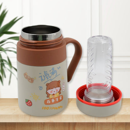 Stainless Steel Mug / Bottle Vacuum Insulated Cup with Handle & Small cup (550 ML) - infinityexculsivestore.com