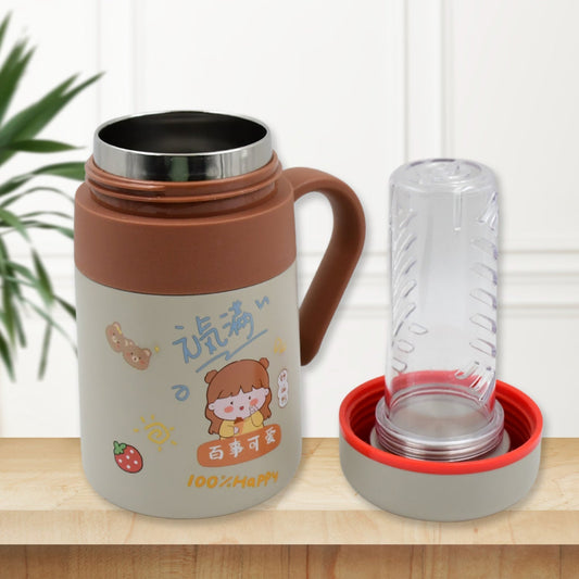 Stainless Steel Mug / Bottle Vacuum Insulated Cup with Handle & Small cup (550 ML) - infinityexculsivestore.com
