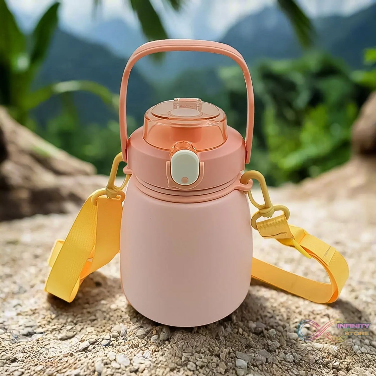 Stainless Steel Mug / Bottle Vacuum Insulated Cup with Handle & Strap (1000 ML) - infinityexculsivestore.com